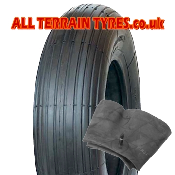 3.50-6 4 Ply Duro HF207 Multirib Wheelbarrow Tyre & Inner Tube - Click Image to Close